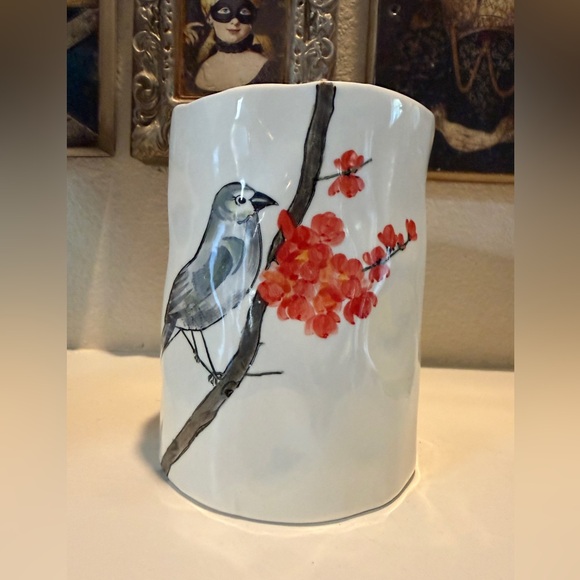 Other - Tozai‎ Artisanal Porcelain Vase – Bird on Cherry Blossom Branch Design